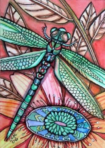 Diamond Painting Canvas - QS Dragonfly Three - Click Image to Close